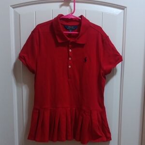Polo by Ralph Lauren Kids Red Peplum Shirt Size XL [16]